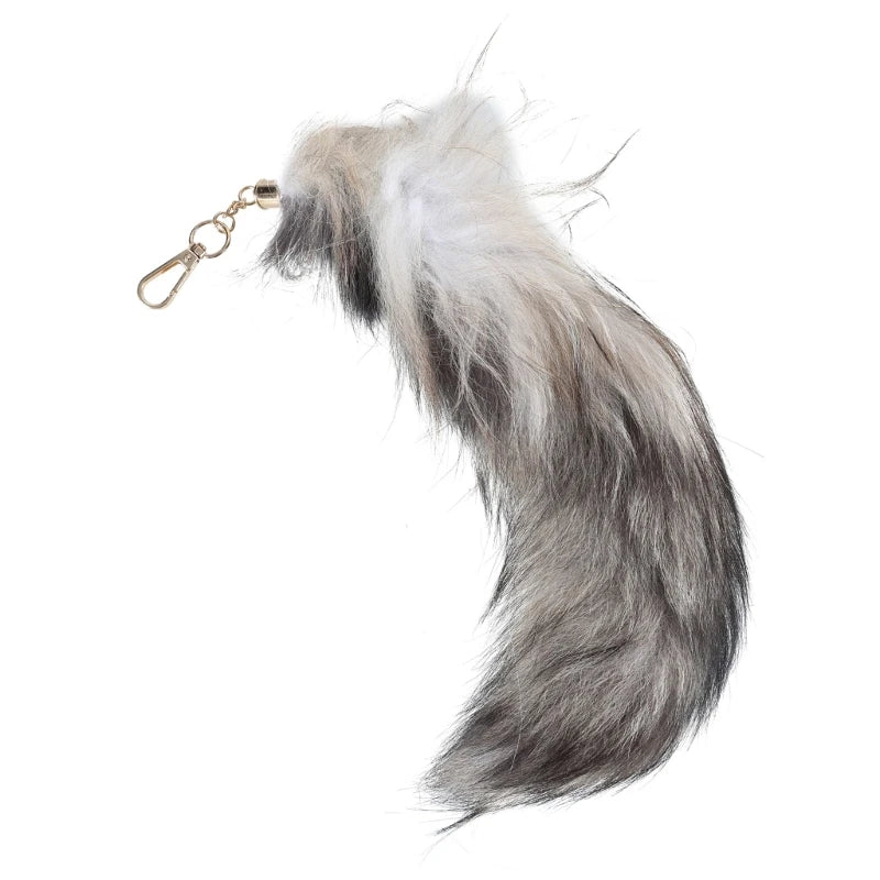 Furry Racoon Tail keychain