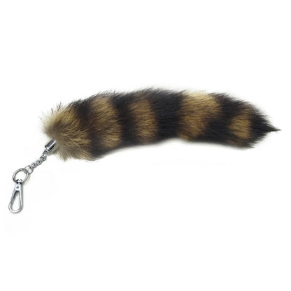 Furry Racoon Tail keychain