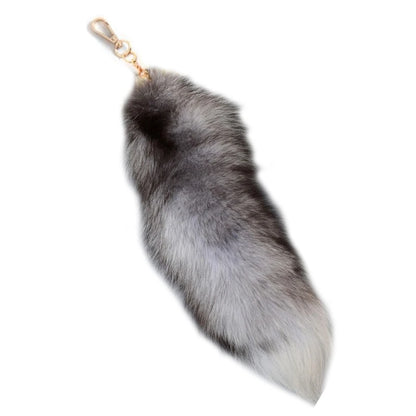 Furry Racoon Tail keychain